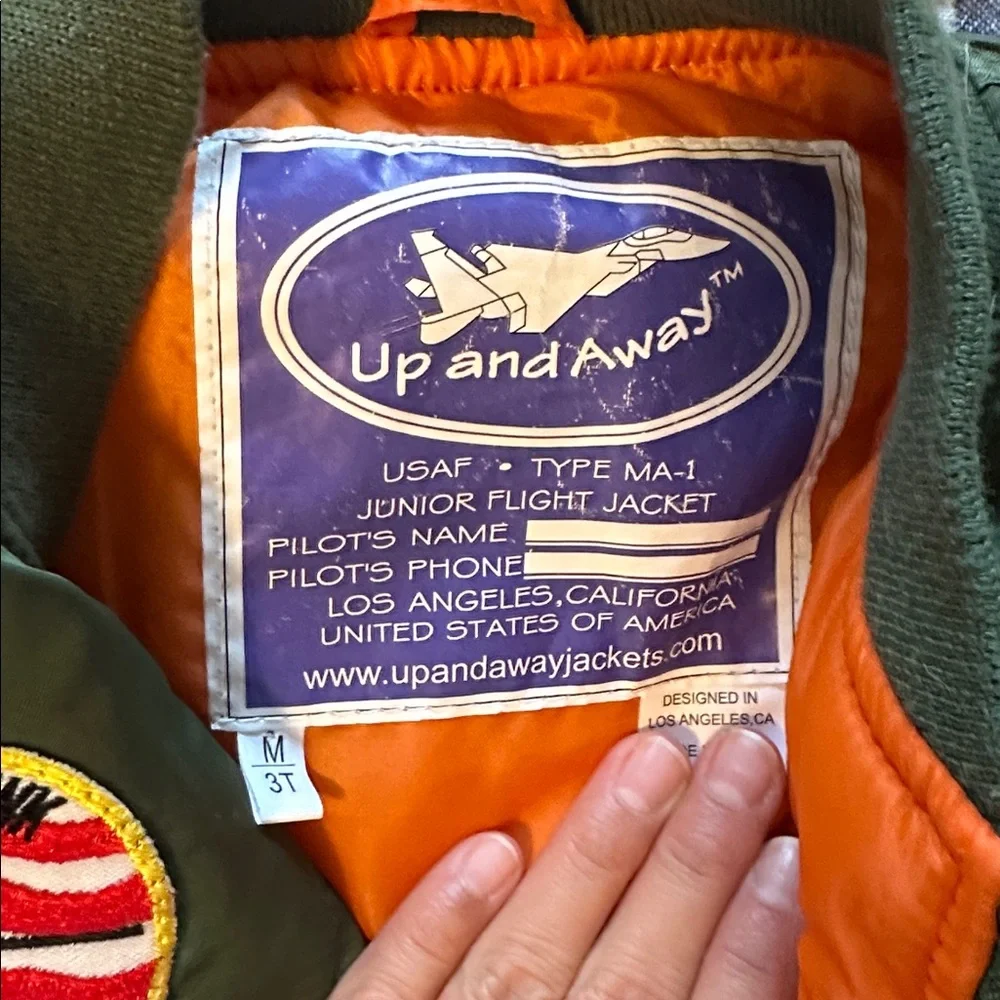 Top Gun Green Bomber Jacket with Patches 3T - Picture 2 of 4